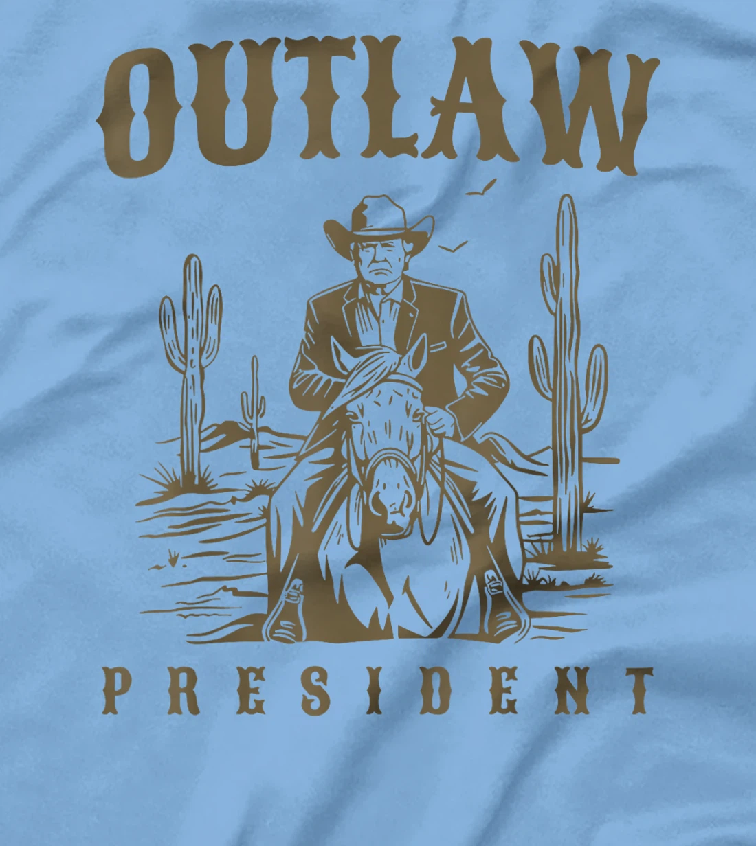 Outlaw President Trump Cowboy Trump 2024 Convicted Felon T-Shirt
