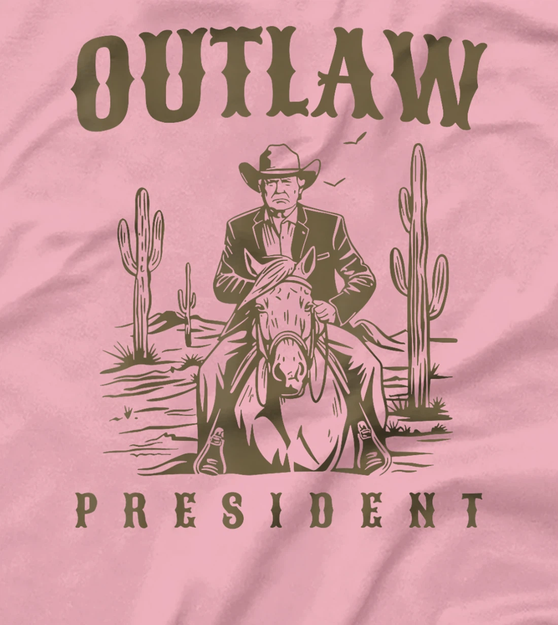 Outlaw President Trump Cowboy Trump 2024 Convicted Felon T-Shirt