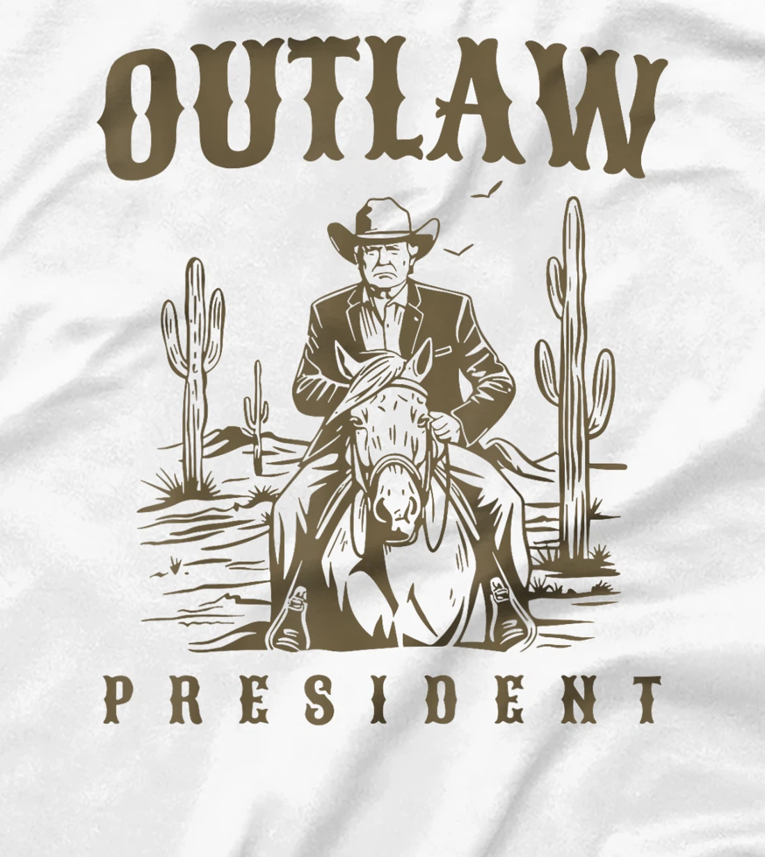 Outlaw President Trump Cowboy Trump 2024 Convicted Felon T-Shirt