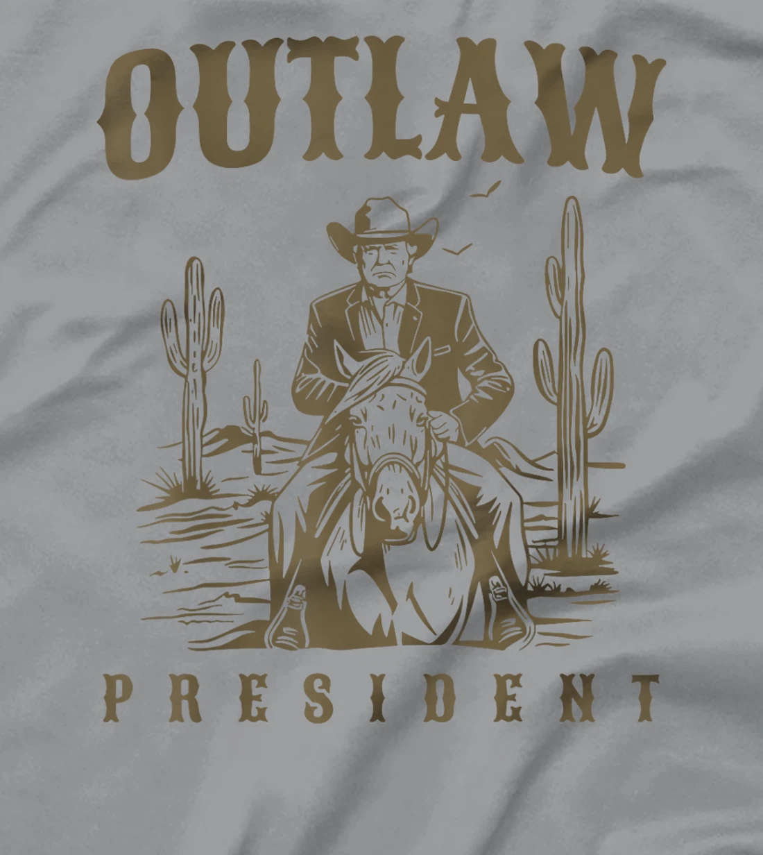 Outlaw President Trump Cowboy Trump 2024 Convicted Felon T-Shirt