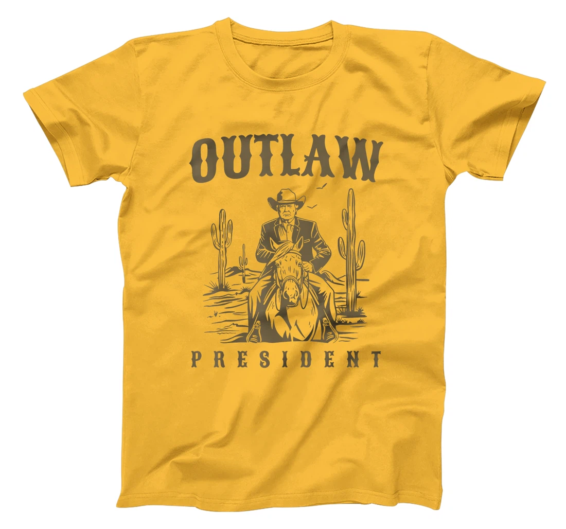 Outlaw President Trump Cowboy Trump 2024 Convicted Felon T-Shirt