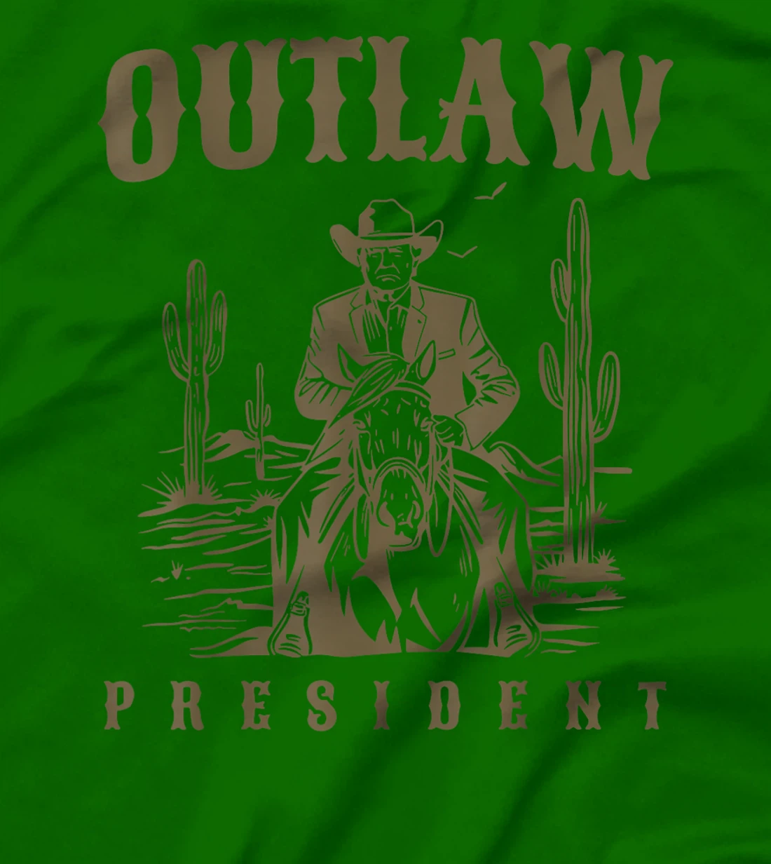 Outlaw President Trump Cowboy Trump 2024 Convicted Felon T-Shirt