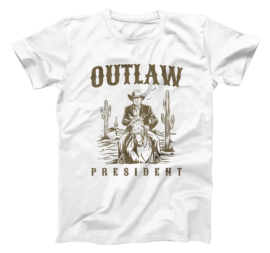 Outlaw President Trump Cowboy Trump 2024 Convicted Felon T-Shirt