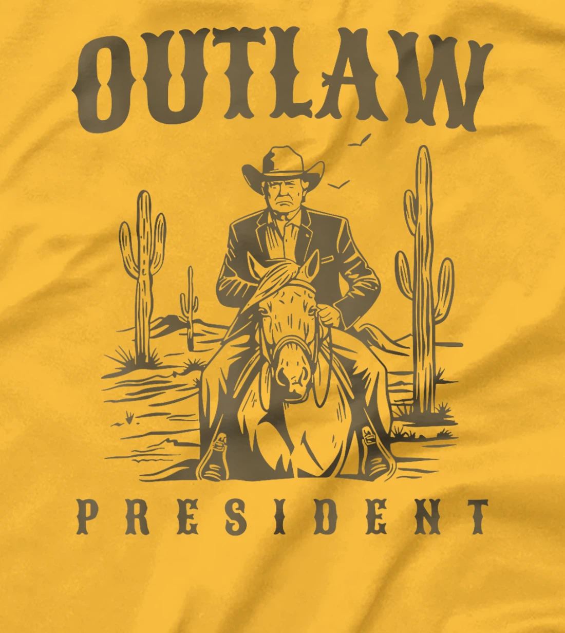 Outlaw President Trump Cowboy Trump 2024 Convicted Felon T-Shirt