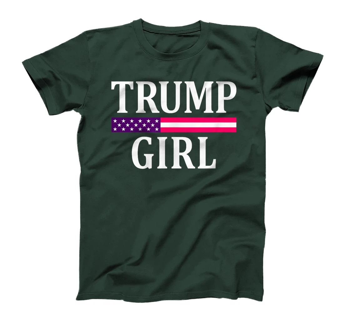 Cute Vintage Vote Trump Girl Republican US Flag 2024 Womens T-Shirt