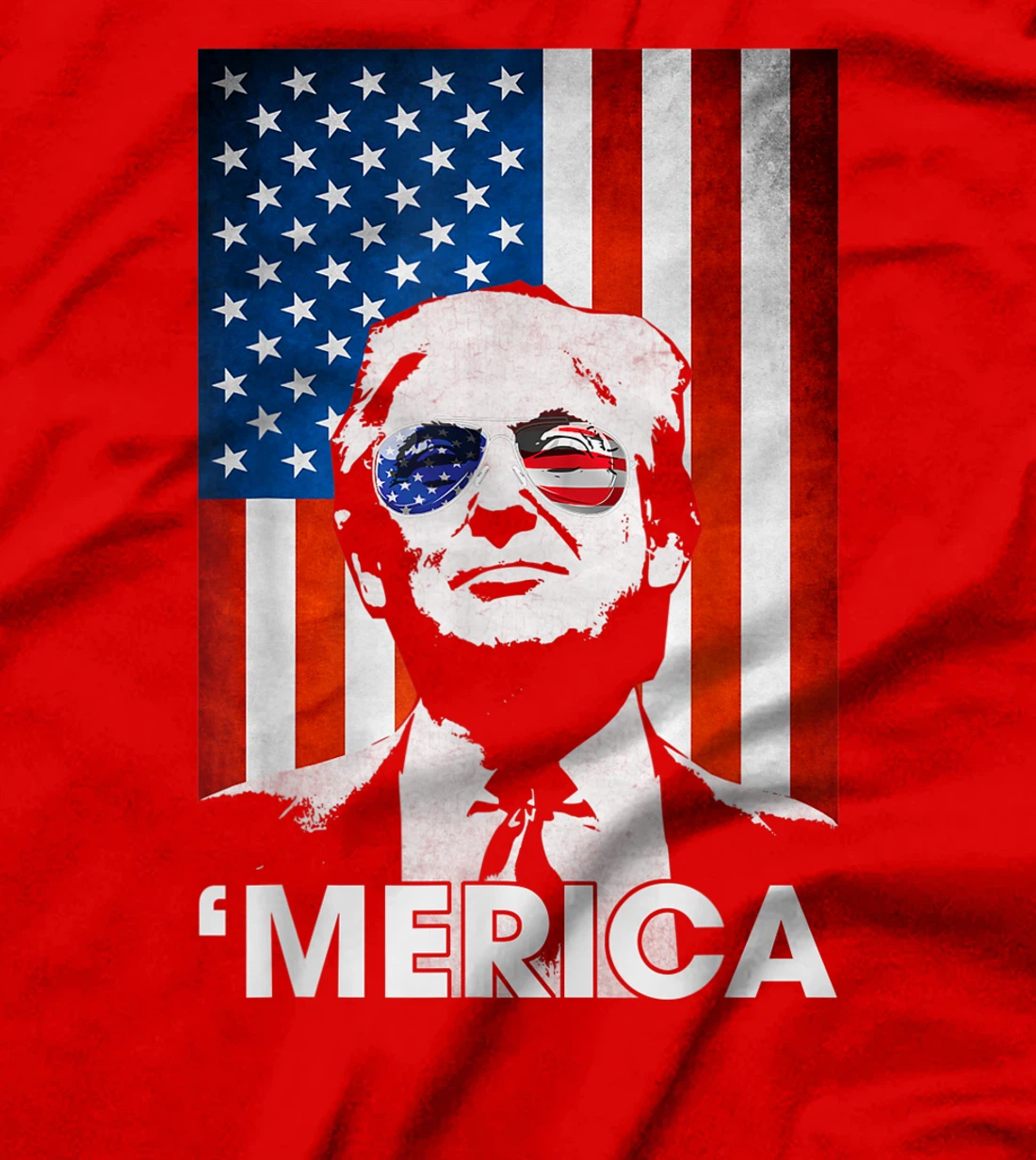 Trump Merica American Flag 4th Of July Murica Patriotic T-Shirt