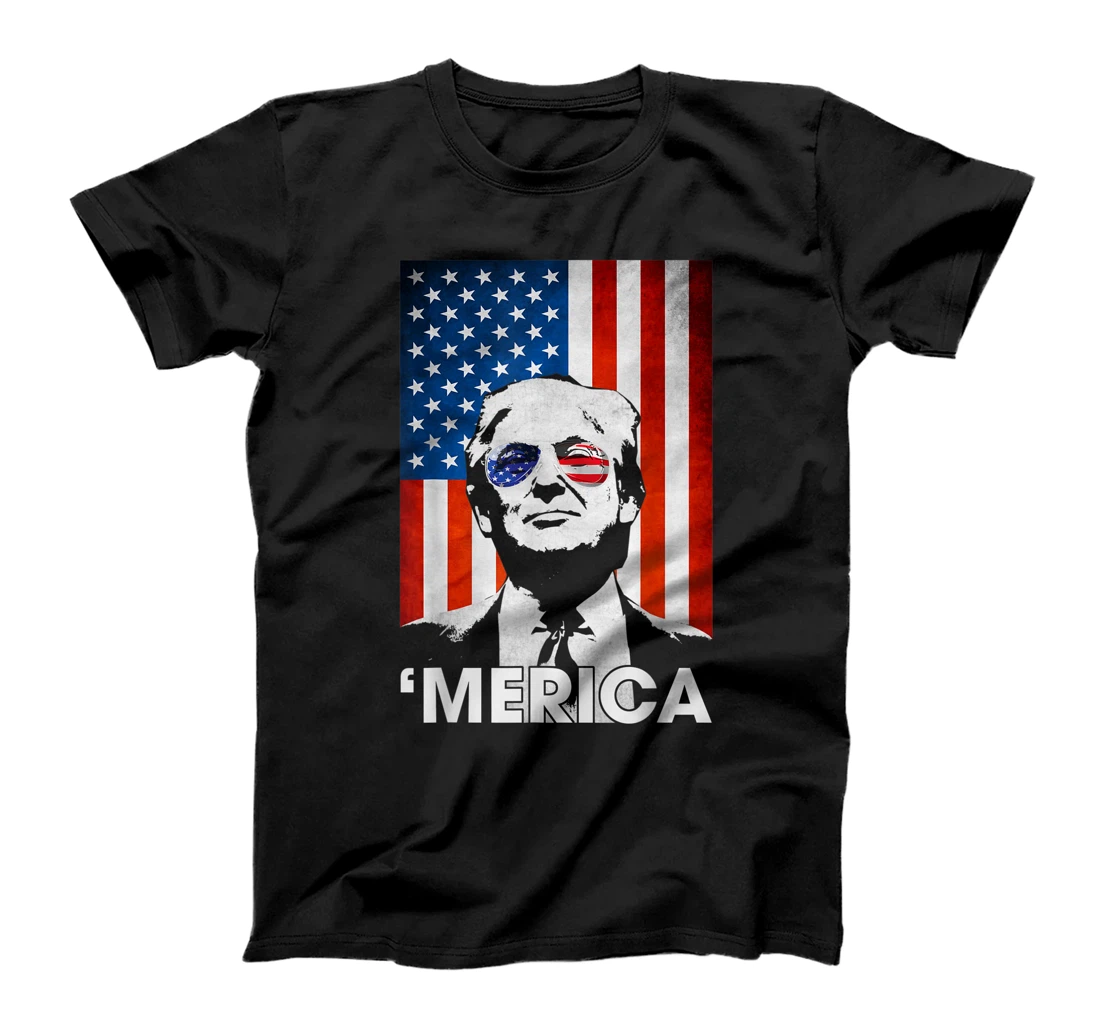 Trump Merica American Flag 4th Of July Murica Patriotic T-Shirt