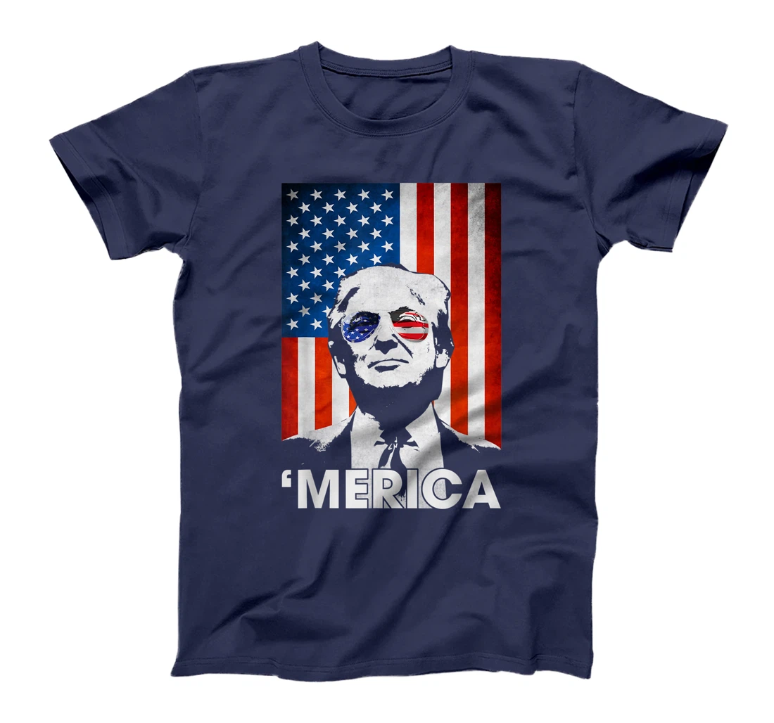 Trump Merica American Flag 4th Of July Murica Patriotic T-Shirt