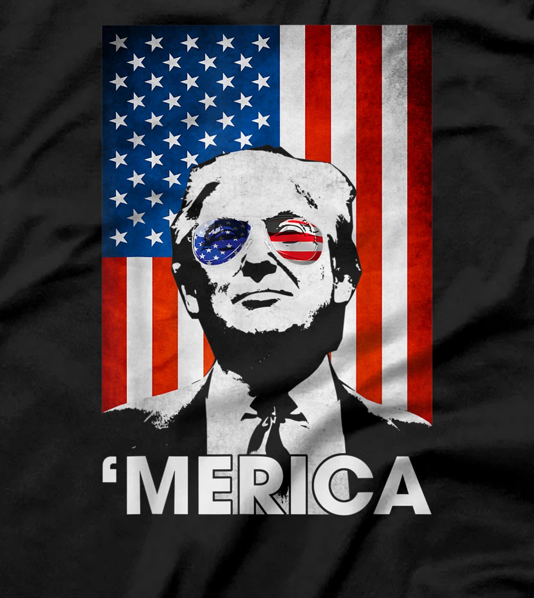 Trump Merica American Flag 4th Of July Murica Patriotic T-Shirt