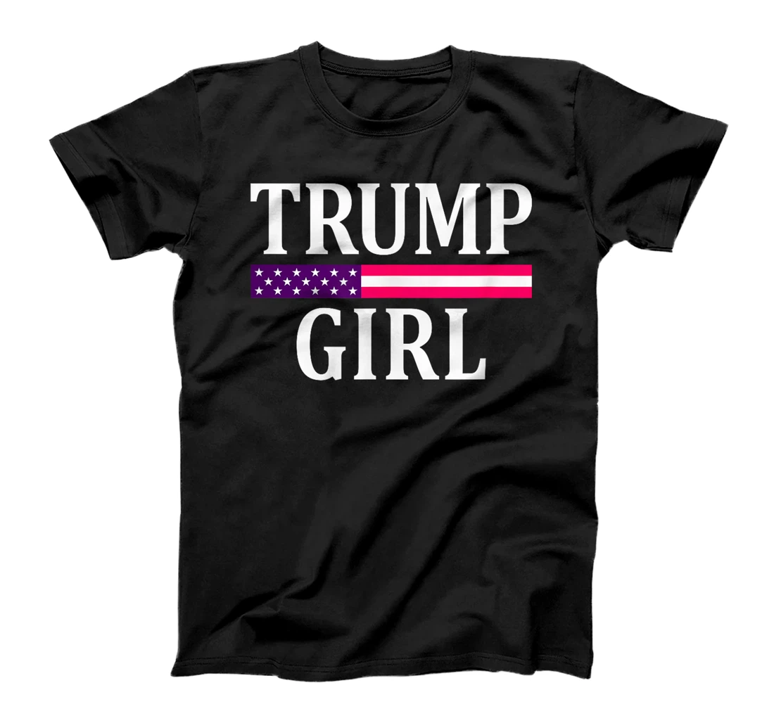 Cute Vintage Vote Trump Girl Republican US Flag 2024 Womens T-Shirt