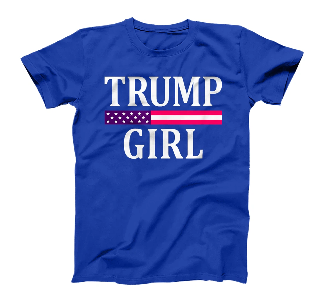 Cute Vintage Vote Trump Girl Republican US Flag 2024 Womens T-Shirt