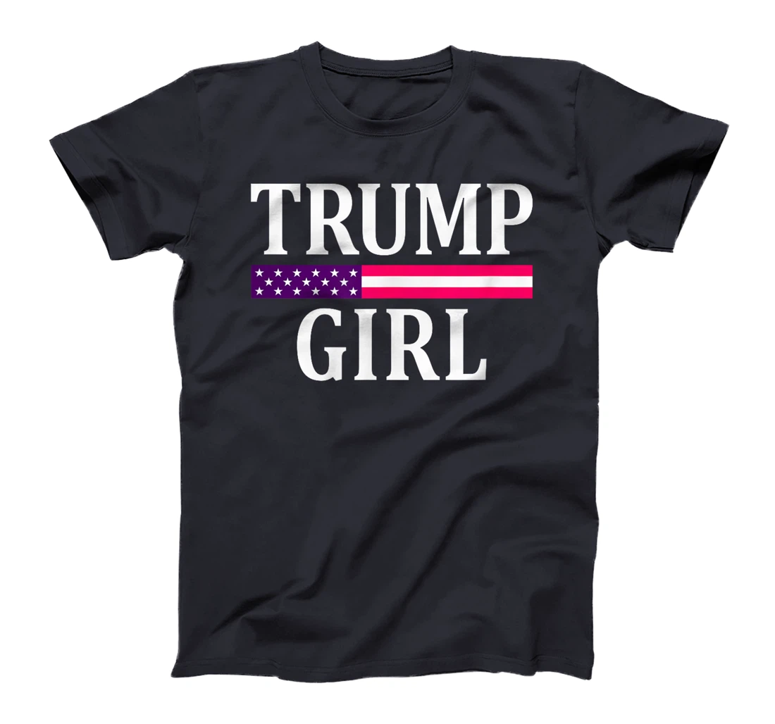 Cute Vintage Vote Trump Girl Republican US Flag 2024 Womens T-Shirt