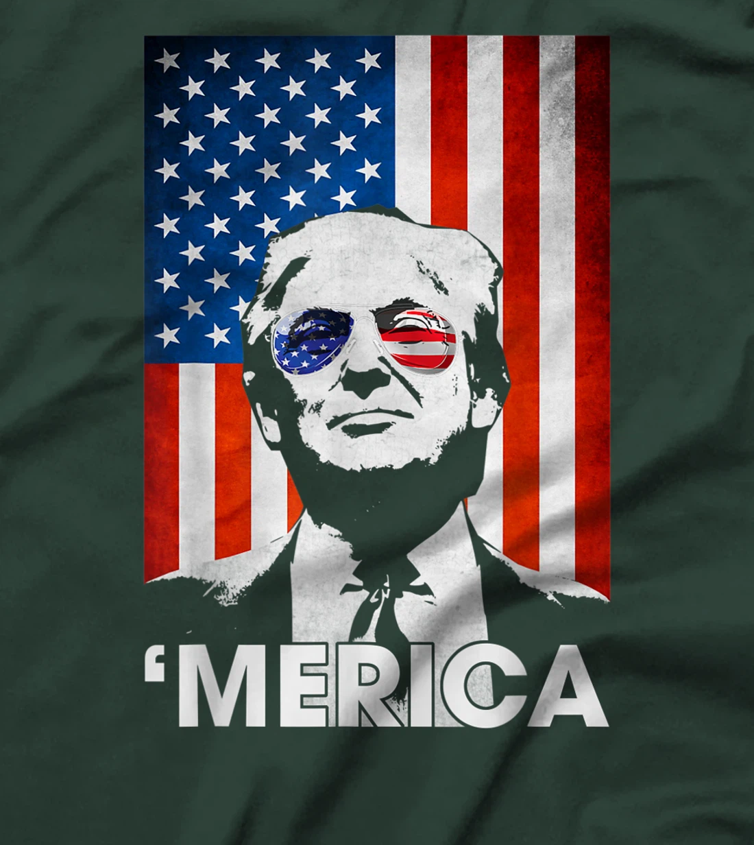 Trump Merica American Flag 4th Of July Murica Patriotic T-Shirt