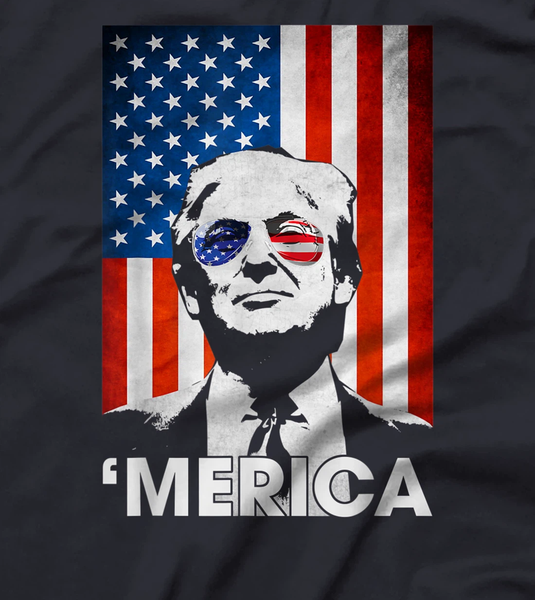 Trump Merica American Flag 4th Of July Murica Patriotic T-Shirt