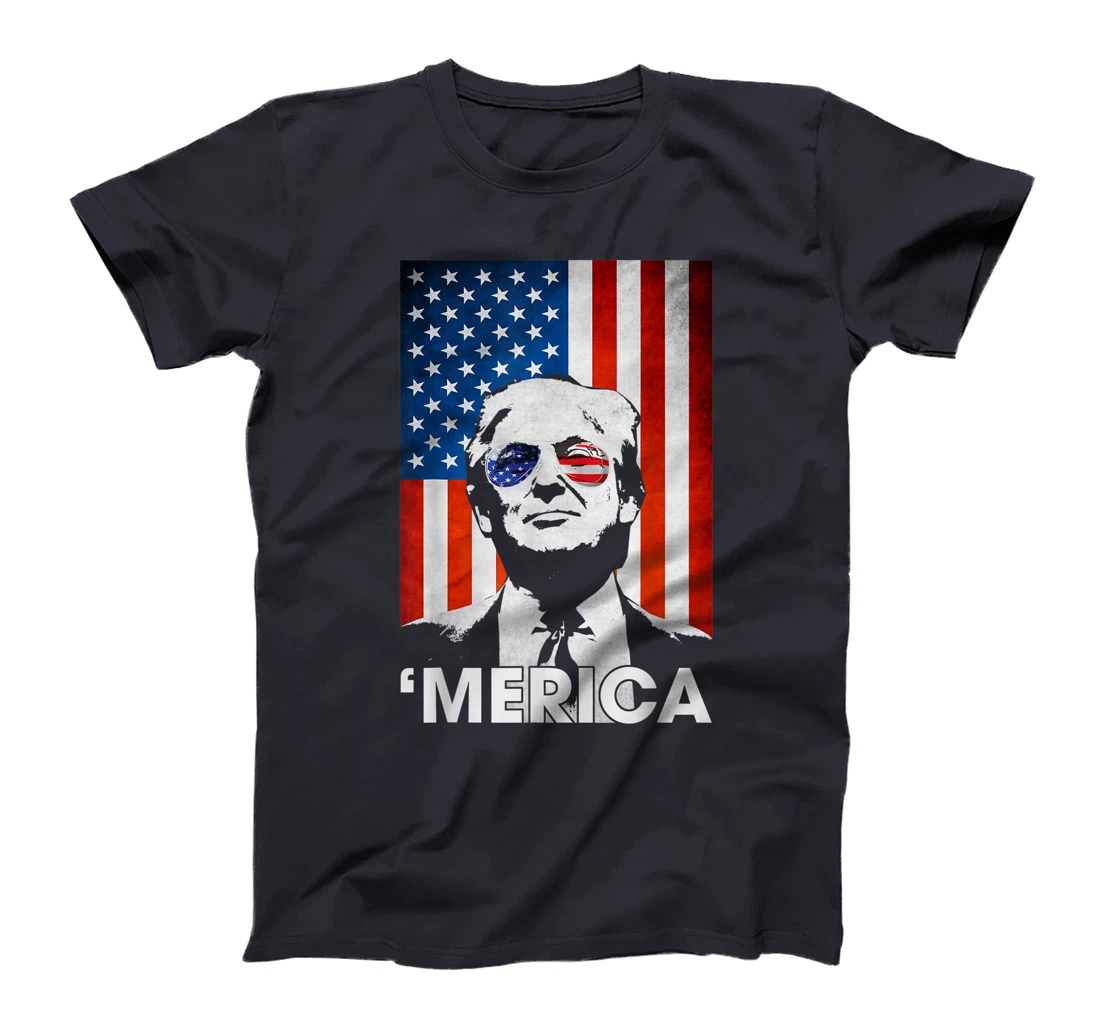 Trump Merica American Flag 4th Of July Murica Patriotic T-Shirt