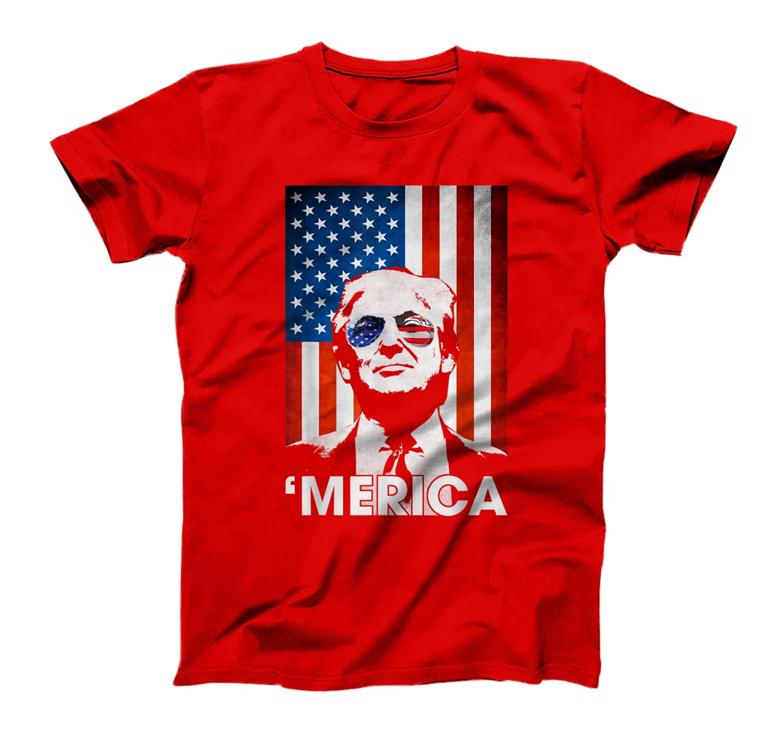 Trump Merica American Flag 4th Of July Murica Patriotic T-Shirt