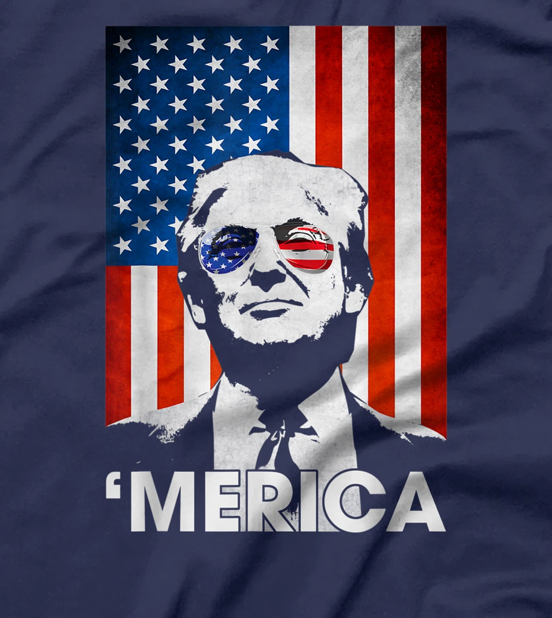Trump Merica American Flag 4th Of July Murica Patriotic T-Shirt