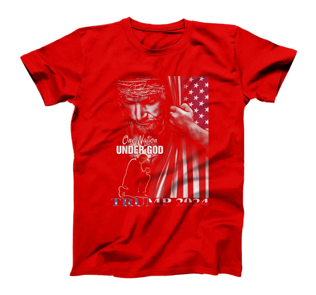 One Nation Under God Trump 2024 God American Flag T-Shirt