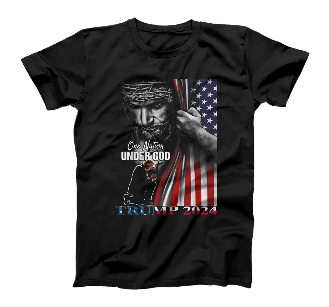 One Nation Under God Trump 2024 God American Flag T-Shirt