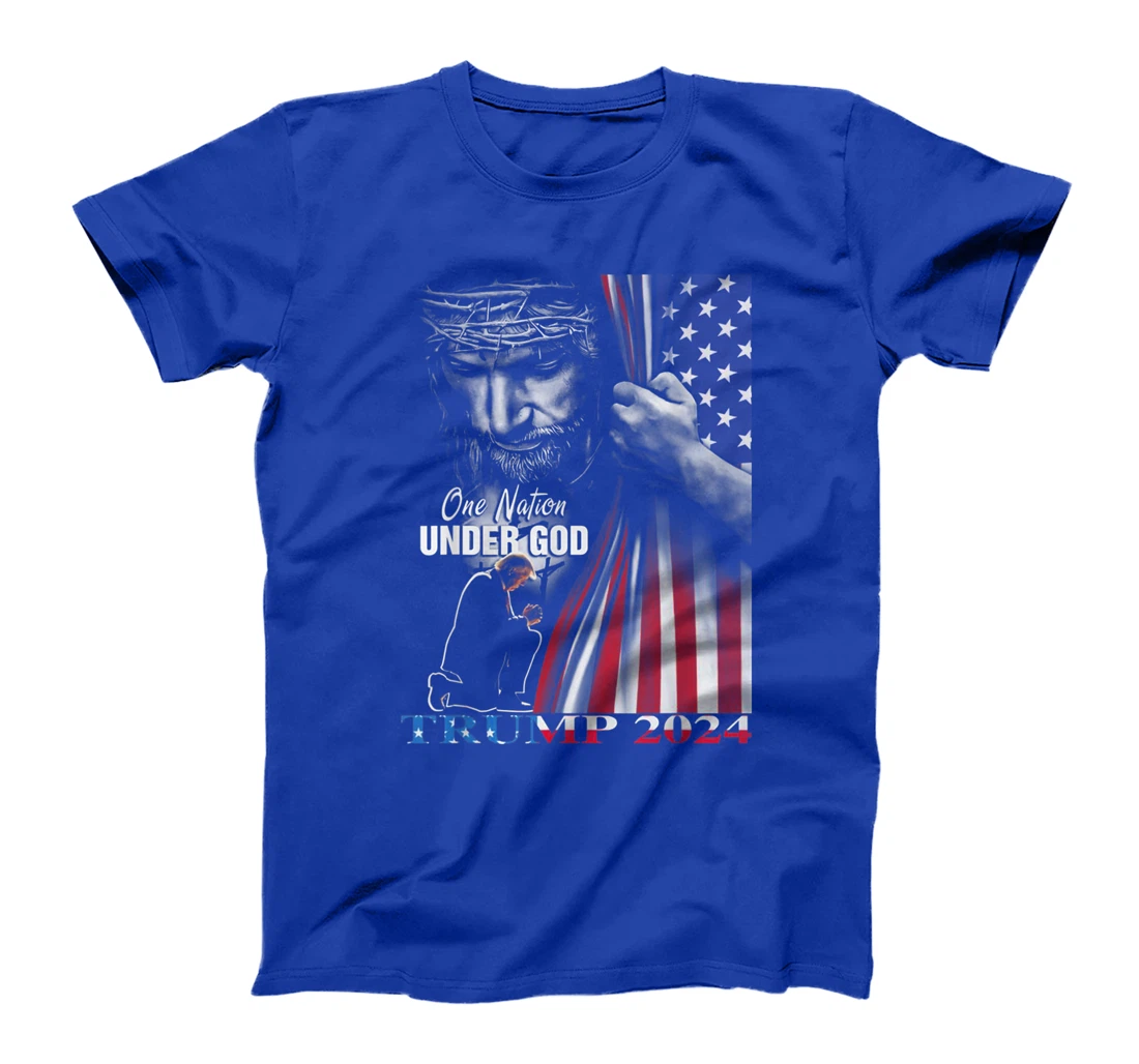 One Nation Under God Trump 2024 God American Flag T-Shirt