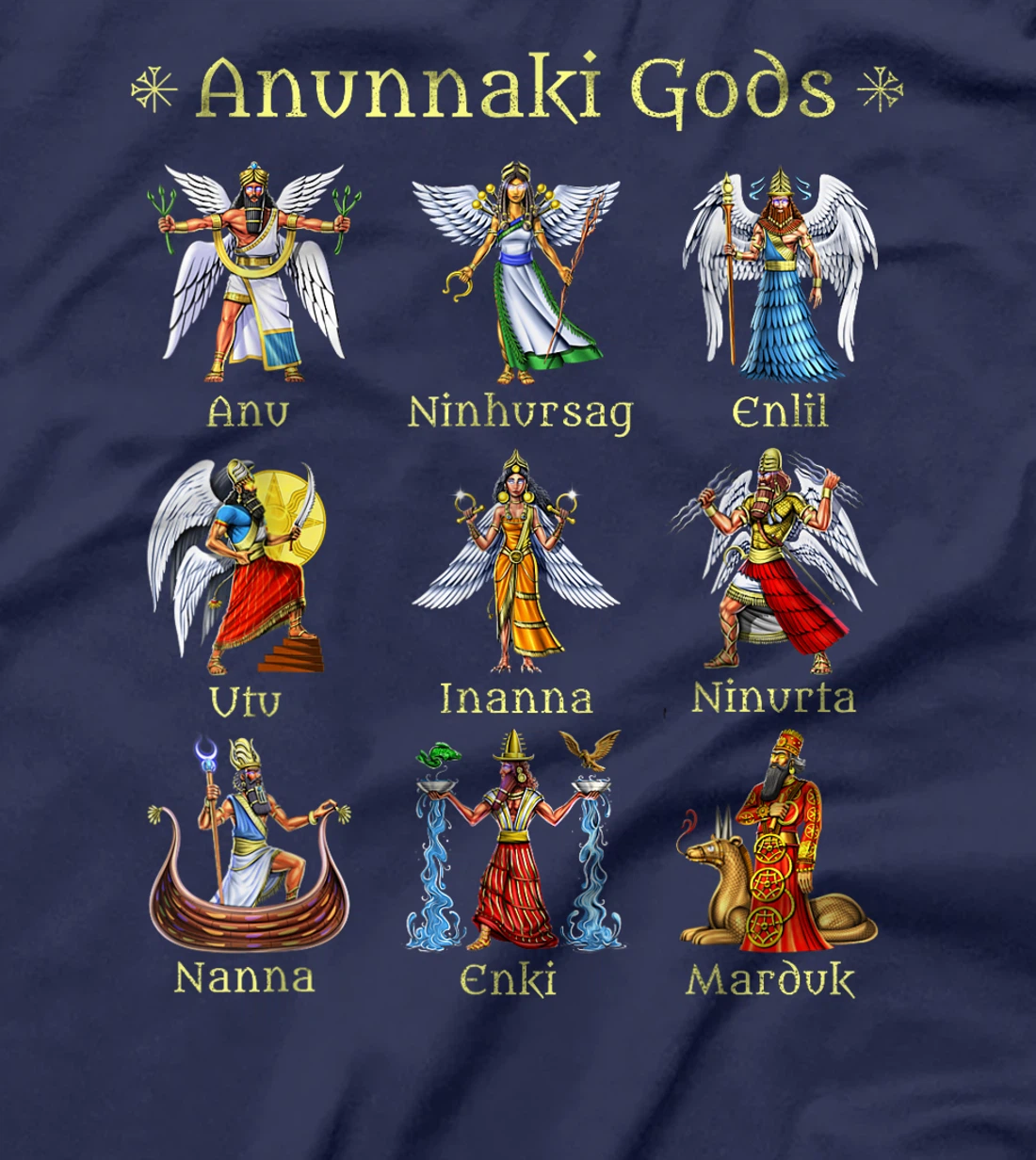Anunnaki Gods Ancient Sumerian Civilization Mythology Deity T-Shirt