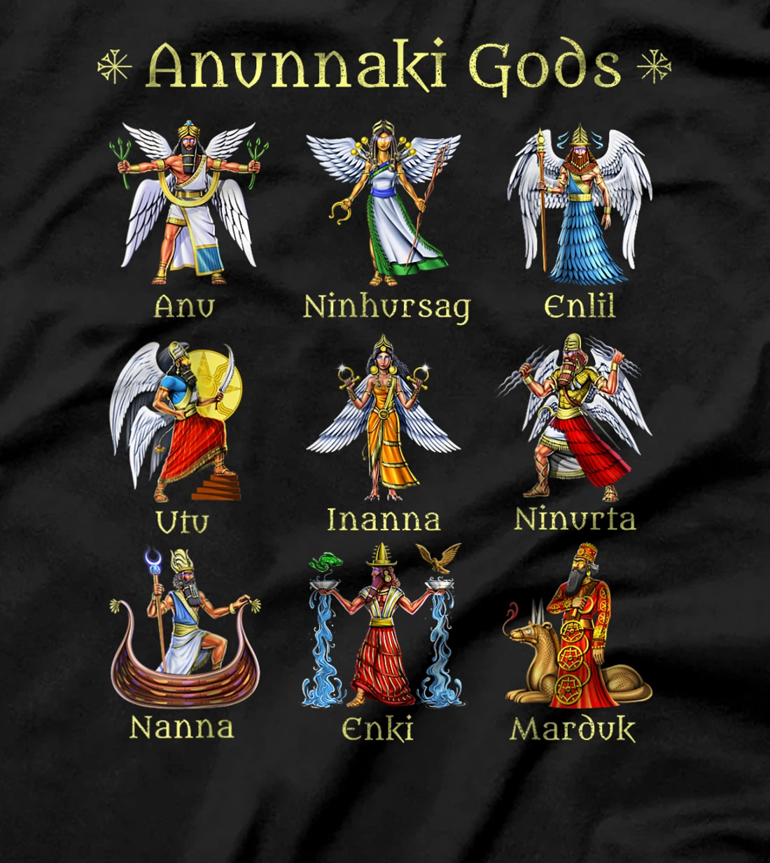 Anunnaki Gods Ancient Sumerian Civilization Mythology Deity T-Shirt