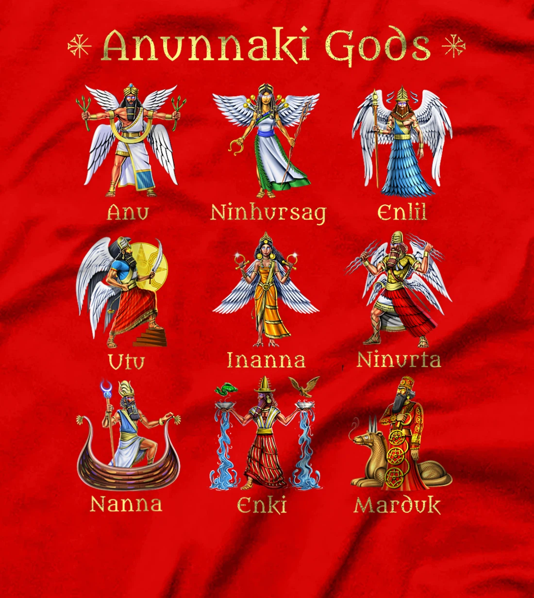 Anunnaki Gods Ancient Sumerian Civilization Mythology Deity T-Shirt