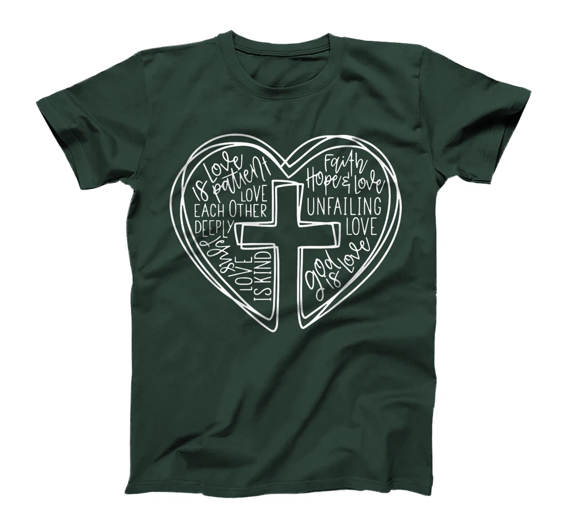 God Is Love Cross Word Heart Cross Valentine's Day T-Shirt