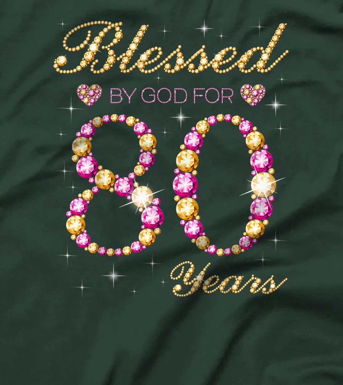 Blessed By God For 80 Years Old Birthday Party T-Shirt