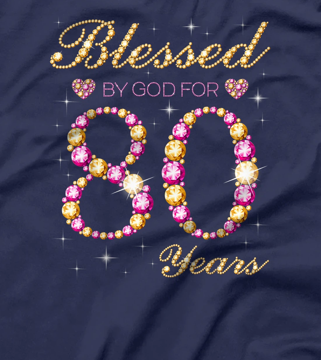 Blessed By God For 80 Years Old Birthday Party T-Shirt