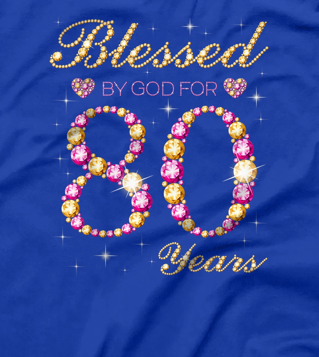 Blessed By God For 80 Years Old Birthday Party T-Shirt