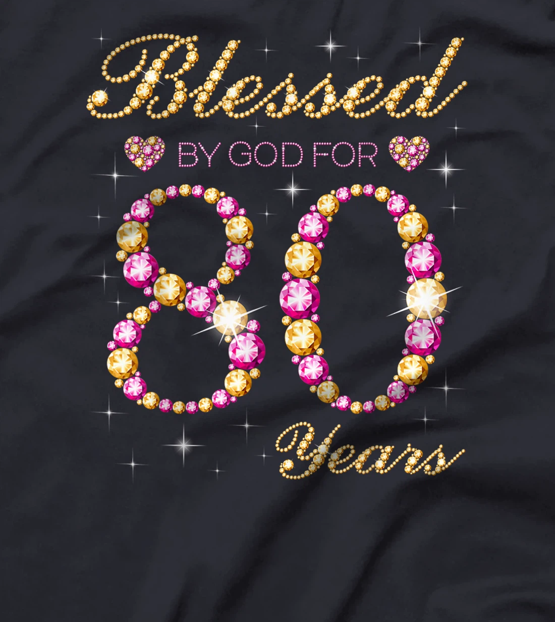 Blessed By God For 80 Years Old Birthday Party T-Shirt