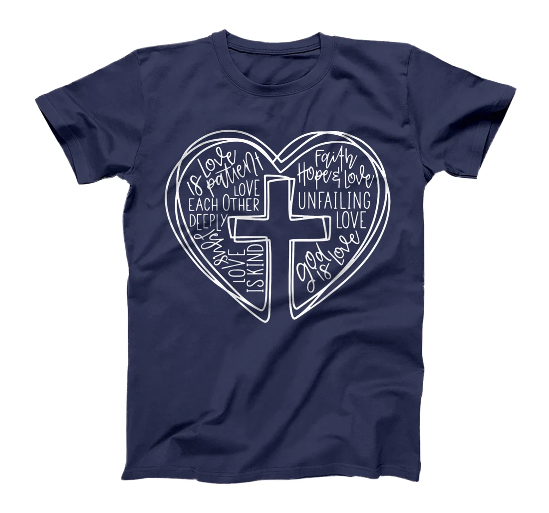 God Is Love Cross Word Heart Cross Valentine's Day T-Shirt