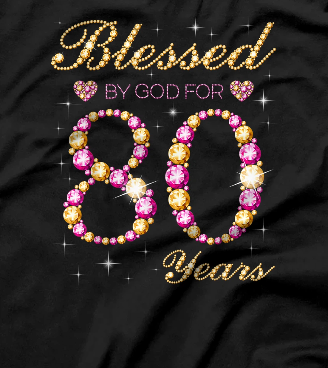 Blessed By God For 80 Years Old Birthday Party T-Shirt