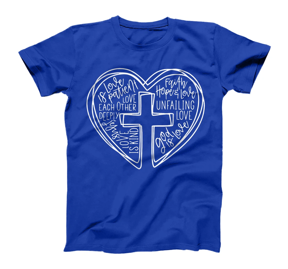 God Is Love Cross Word Heart Cross Valentine's Day T-Shirt