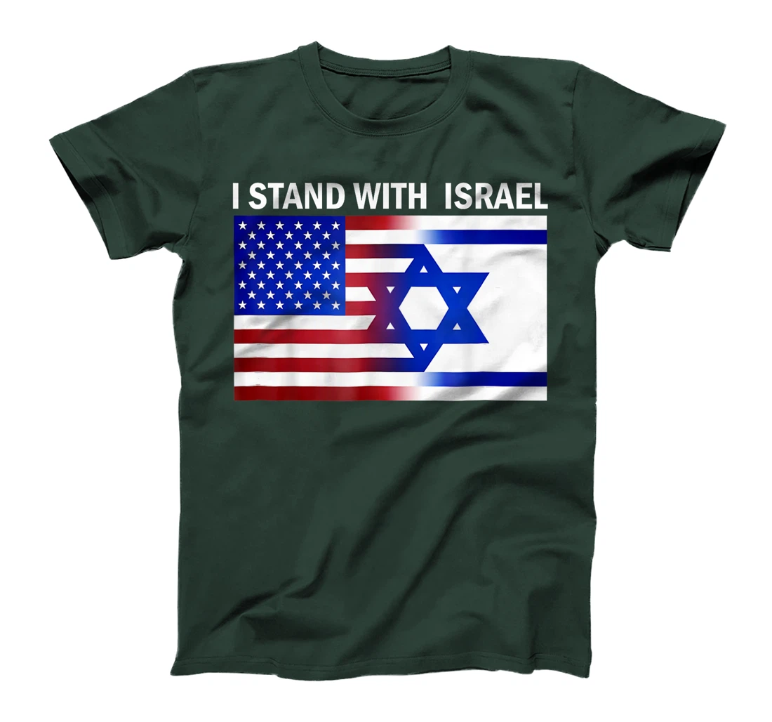 Support I Stand With Israel Jewish Heritage Israeli Flag T-Shirt