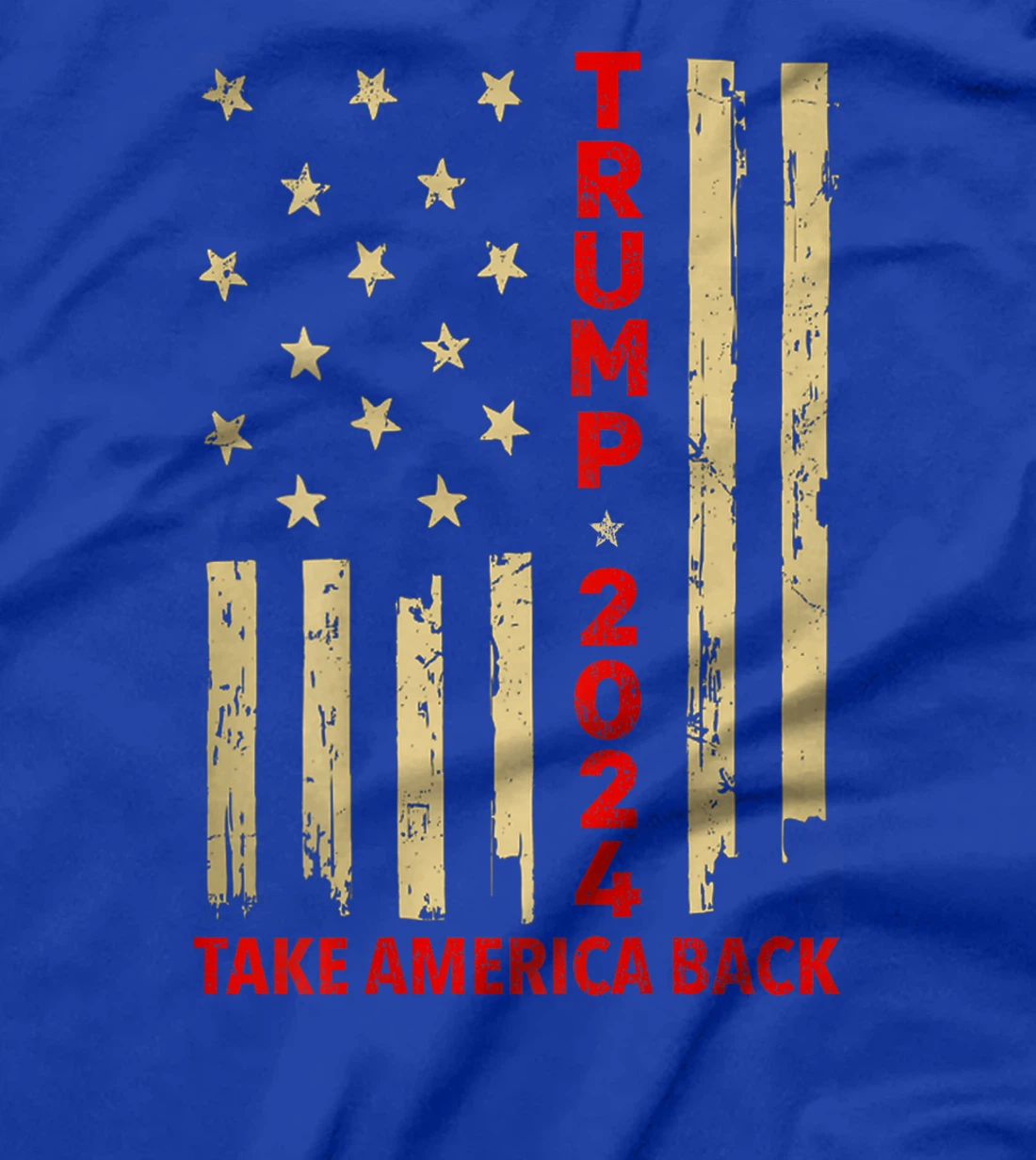 Donald Trump 2024 Take America Back American Flag (On Back) T-Shirt
