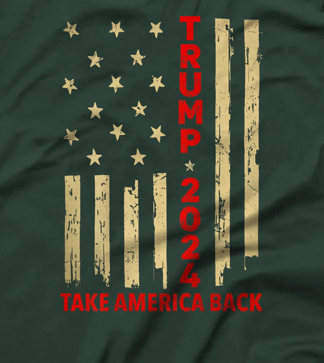 Donald Trump 2024 Take America Back American Flag (On Back) T-Shirt