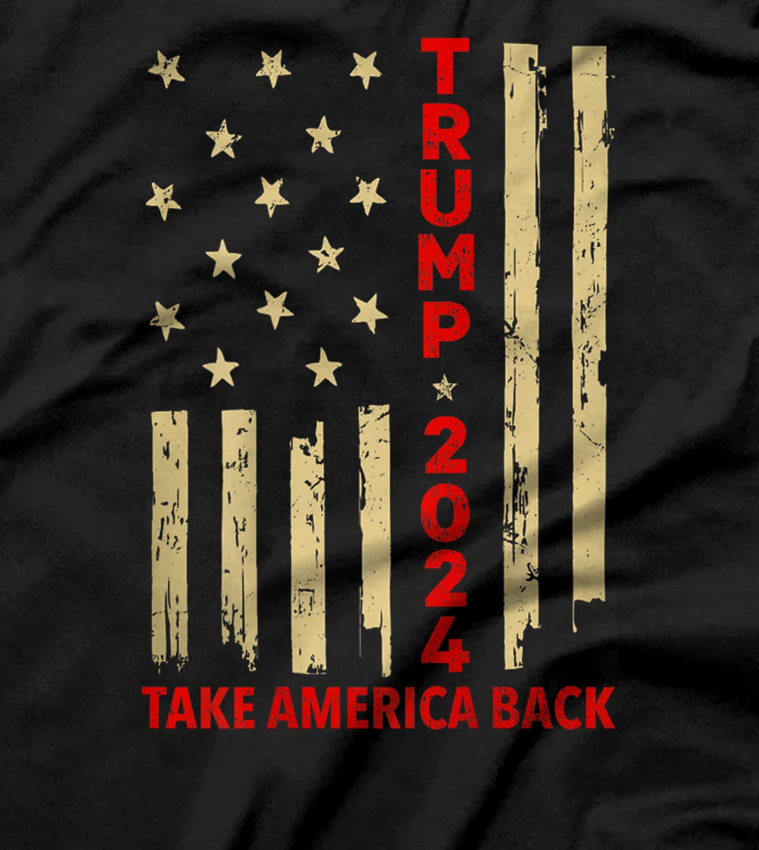 Donald Trump 2024 Take America Back American Flag (On Back) T-Shirt