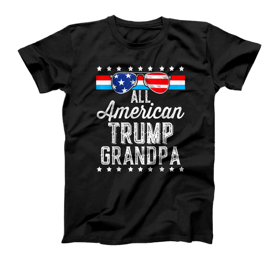 All American Trump Grandpa American Flag Sunglasses Trump T-Shirt