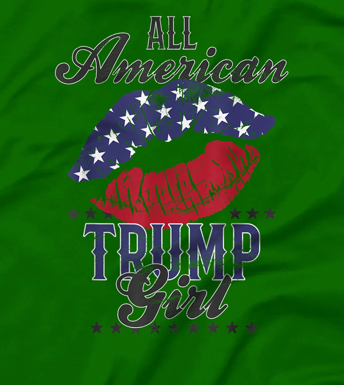 All American Trump Girl USA Flag Lips GOP Vote 2024 T-Shirt