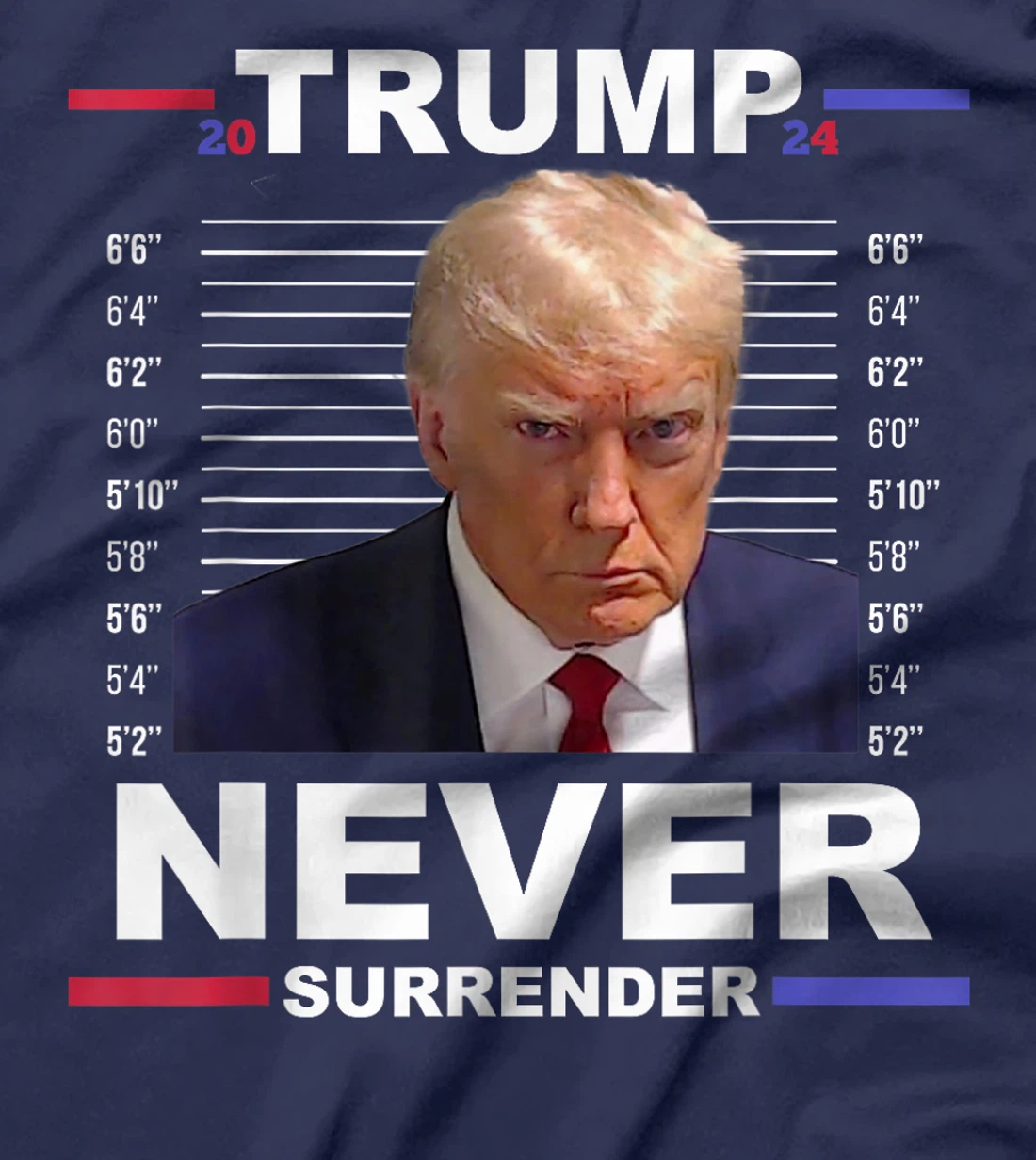Trump Mug Shot Never Surrender Trump 2024 Pro Trump T-Shirt