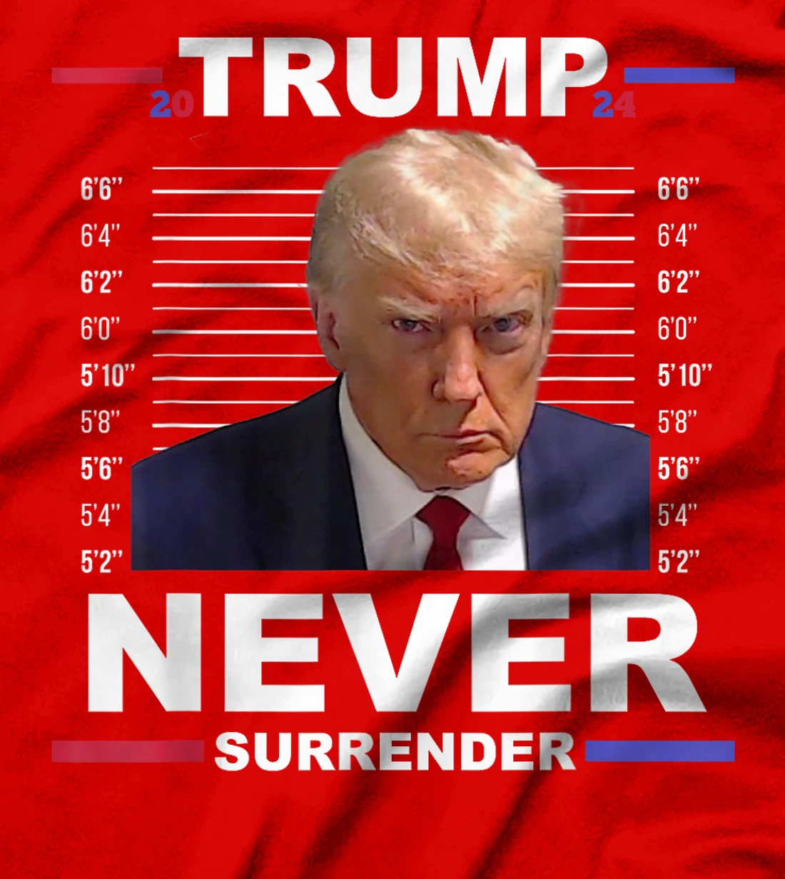Trump Mug Shot Never Surrender Trump 2024 Pro Trump T-Shirt