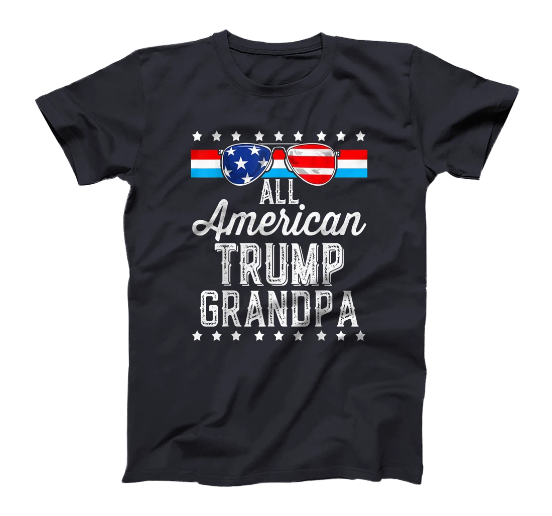 All American Trump Grandpa American Flag Sunglasses Trump T-Shirt