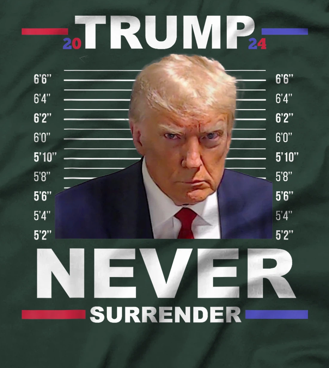 Trump Mug Shot Never Surrender Trump 2024 Pro Trump T-Shirt