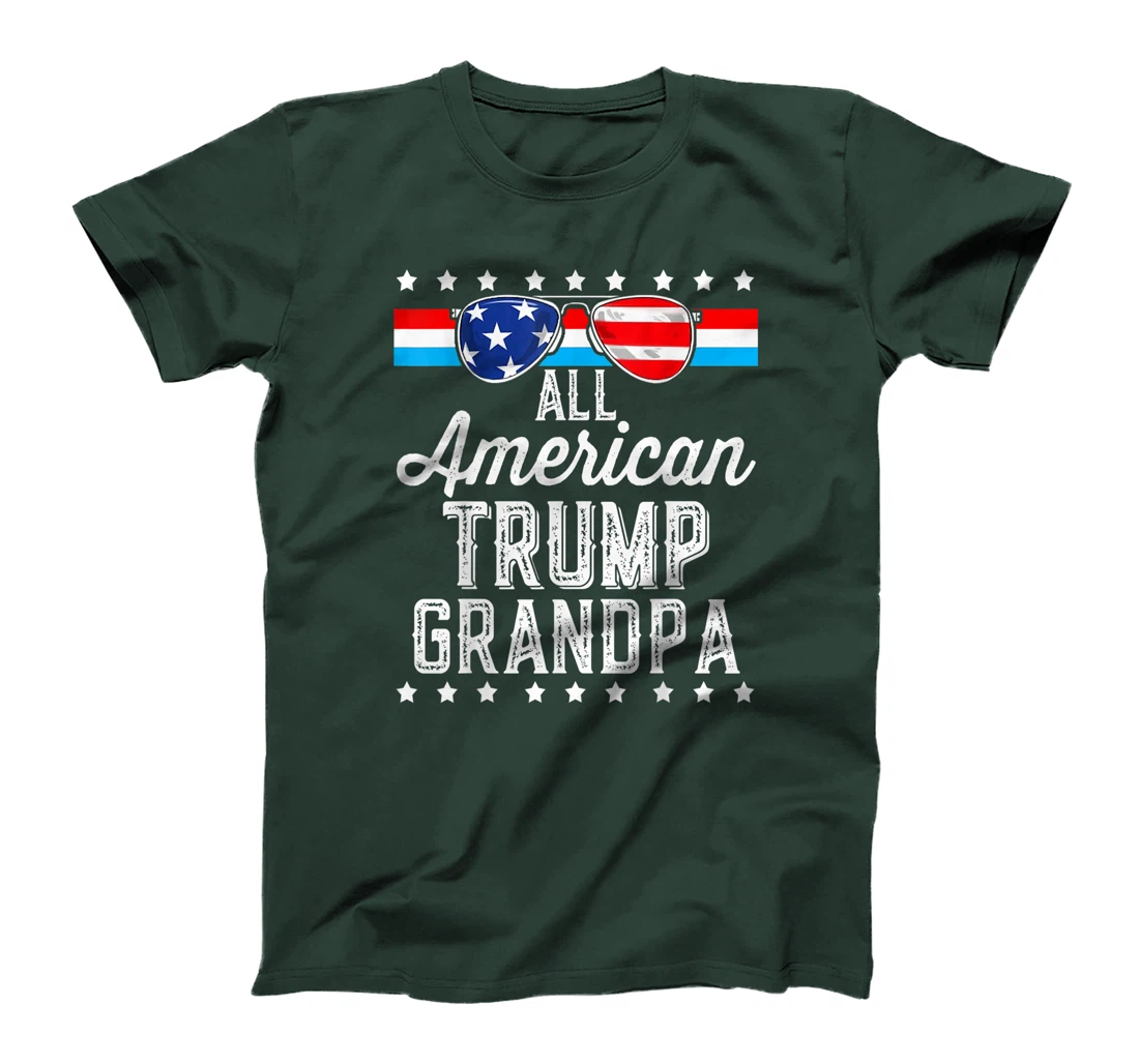 All American Trump Grandpa American Flag Sunglasses Trump T-Shirt