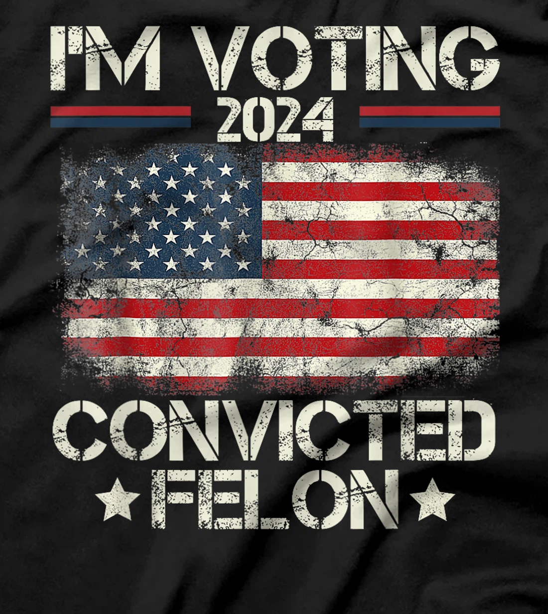 I'm Voting Convicted Felon Funny Pro Trump 2024 T-Shirt
