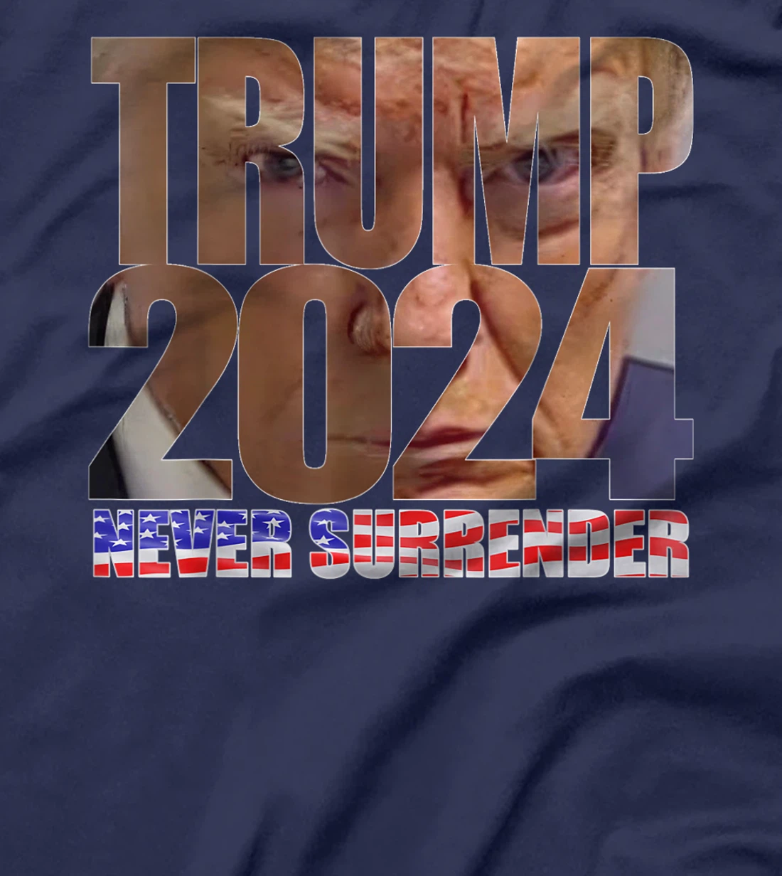 Trump 2024 Never Surrender Mugshot T-Shirt