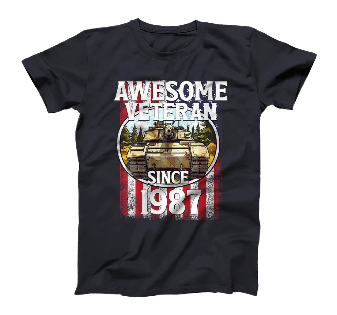 Womens Awesome Veteran Since 1987 Patriotic T-Shirt