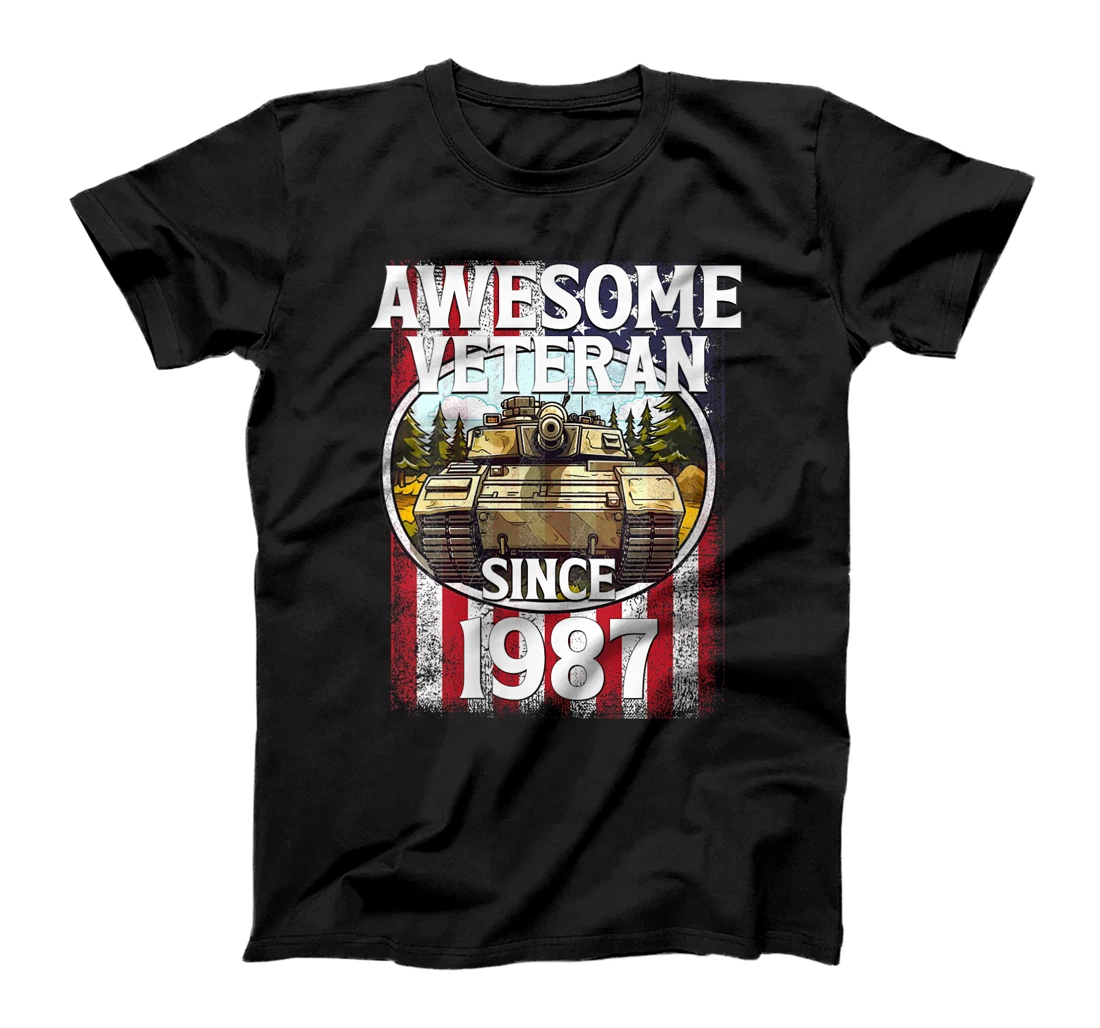 Womens Awesome Veteran Since 1987 Patriotic T-Shirt